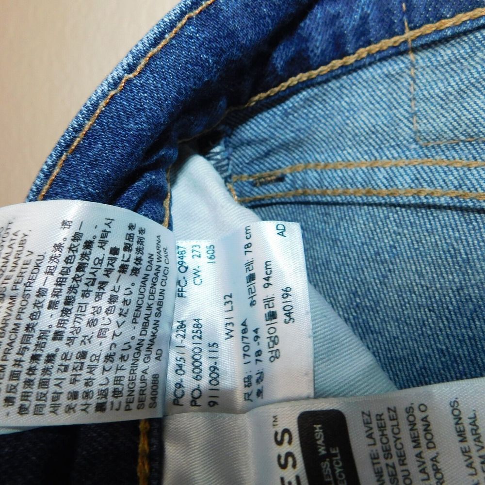 Levi's Premium 511 Big E Casual Denim Blue 5 Pocket Faded Jeans Size 31x32 - Picture 5 of 12